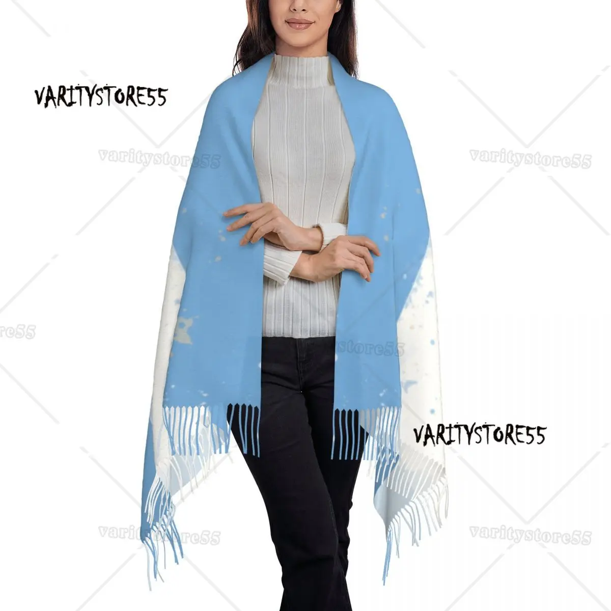 Argentinien Flagge Schal Wrap für Frauen lange Winter Herbst warme Quaste Schal Unisex argentin ische Schals