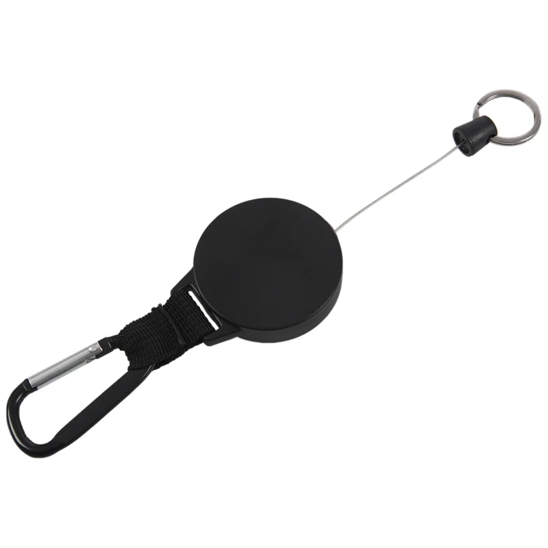 5X Heavy Duty Retractable Key Chain & Badge Reel Holder Carabiner Clip - Swivel-Back Extractable