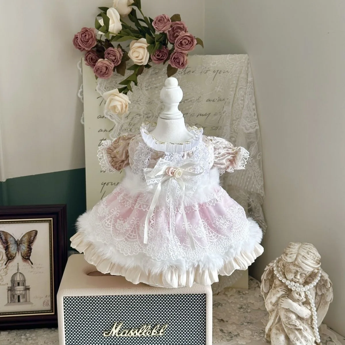 10cm 15cm cotton doll clothes,  light color dress 50-55cm reborn doll dress free shipping