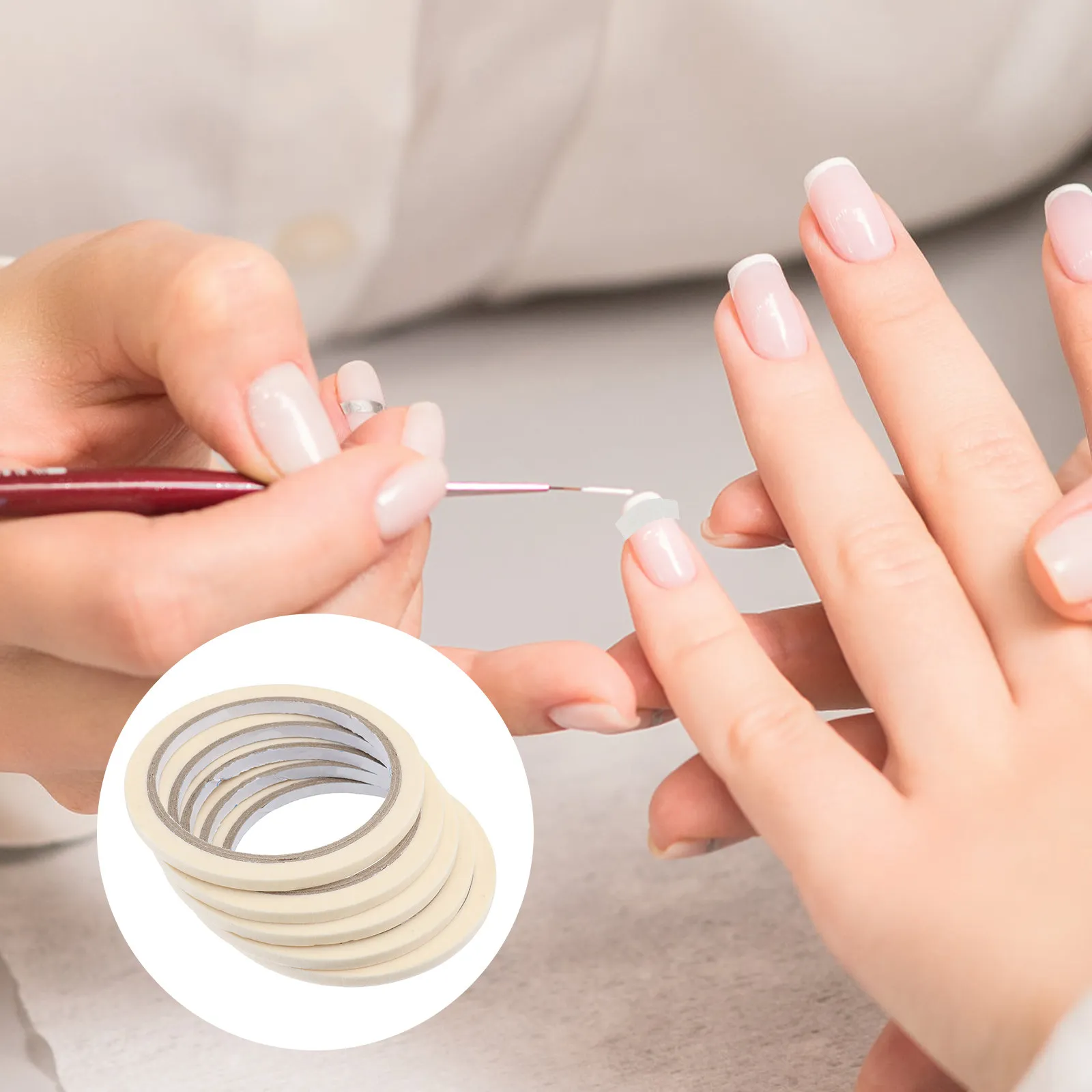 5Pcs Nail Art Tape For Nail Technician 5CM Adhesive Clean Precise Design Stickers Elegant Manicure Decoration