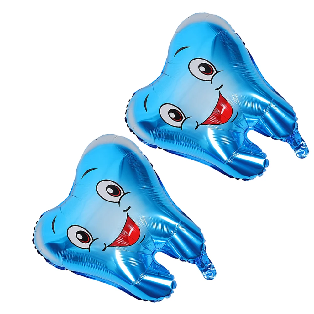 

2pcs Teeth Shaped Balloons White Tooth Foil Party Decorations For Dentist Graduation Baby Shower Birthday Dental Theme Event
