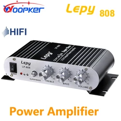 Lepy lp-808 HIFI Power Amplifier High Quality RCA Input/Output RMS 20W*2 Treble/Low/Balance/Volume Control,Suitable for MP3, MP4