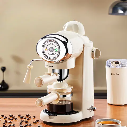 New Italian Coffee Maker Machine Household Small Semi-automatic Office Extraction and Foam Integrated Machine Brewing Coffee Pot