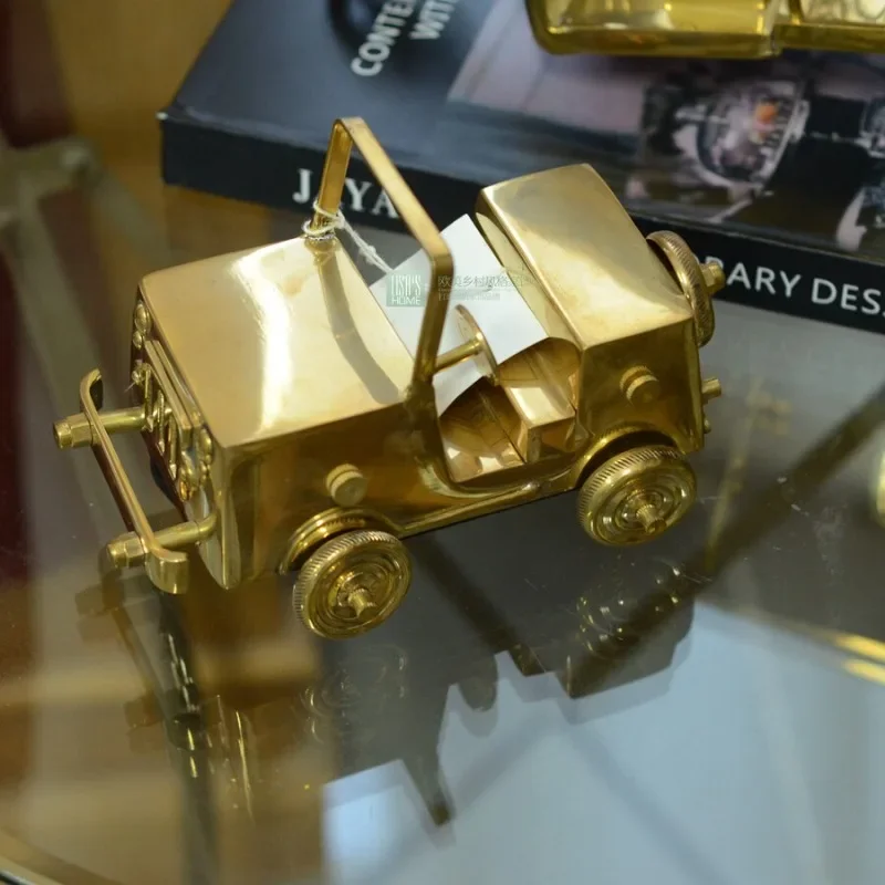 Brass bright retro car ornament model room hotel clubhouse handmade old coffee shop ornament
