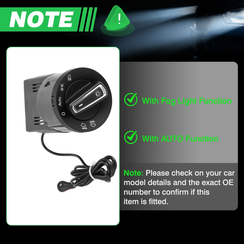 3BD941531 1C0941531 لشركة فولكس فاجن جيتا MK4 / بورا 1999-2005 مفتاح التحكم في المصباح الأمامي للسيارات #6