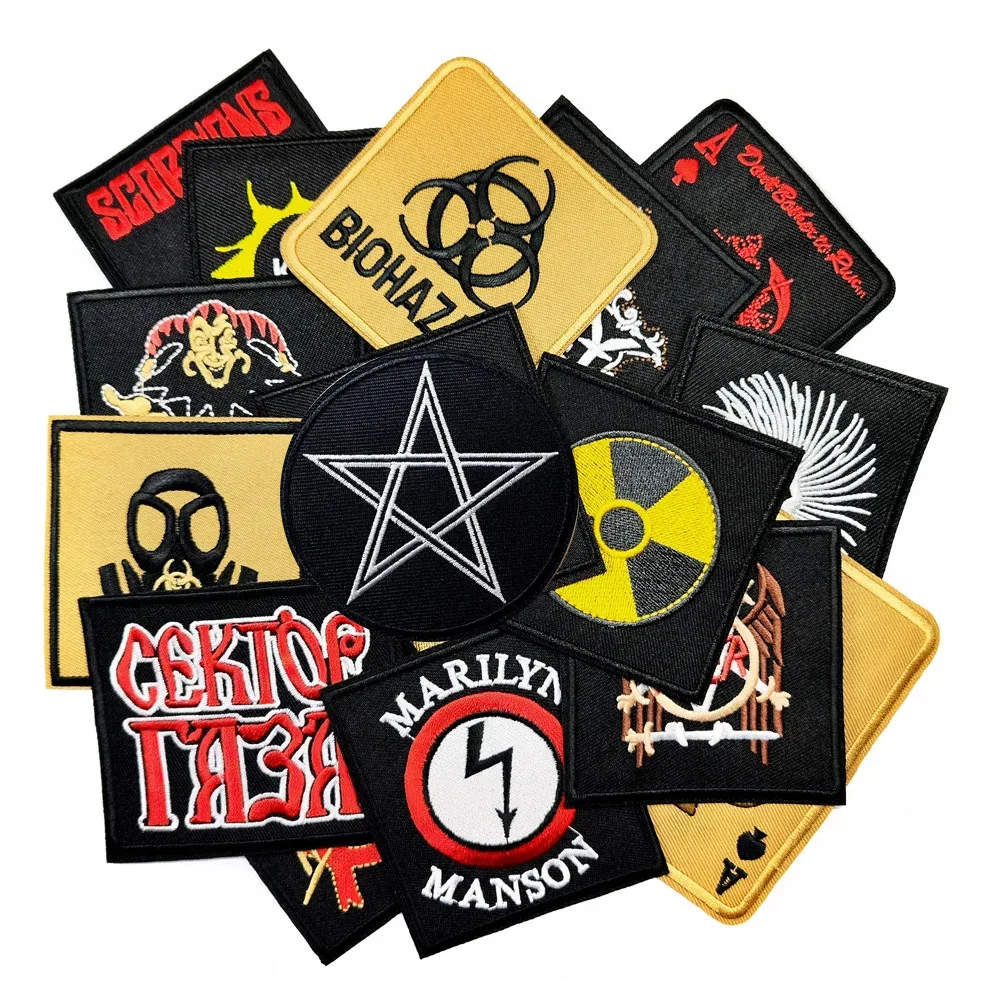 ROCK MUSIC Patch For Clothing Iron On Embroidered Sewing Applique Fabric Badge Apparel Accessories Band