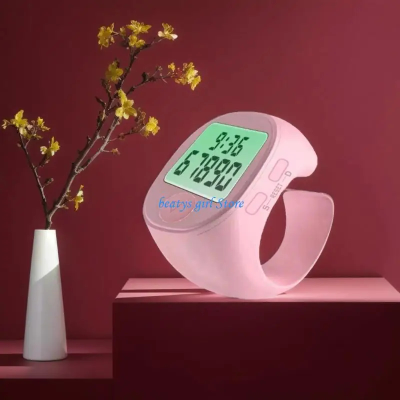 C7AB Wearable Digital Rings Counter High Precised Counting Rings Quiet Operation 5 Digit up to 99999 for Religious Practices