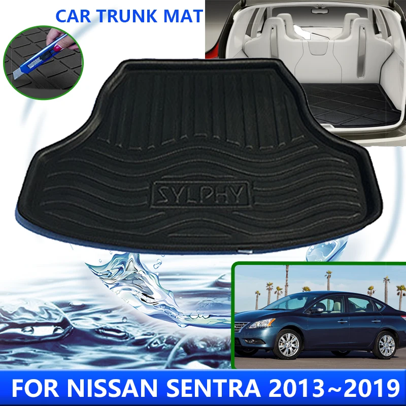 

For Nissan Sentra Sylphy B17 2013~2019 2017 2016 2015 Rear Trunk Tray Cargo Boot Waterproof Liner Mat Floor Carpet Accessories