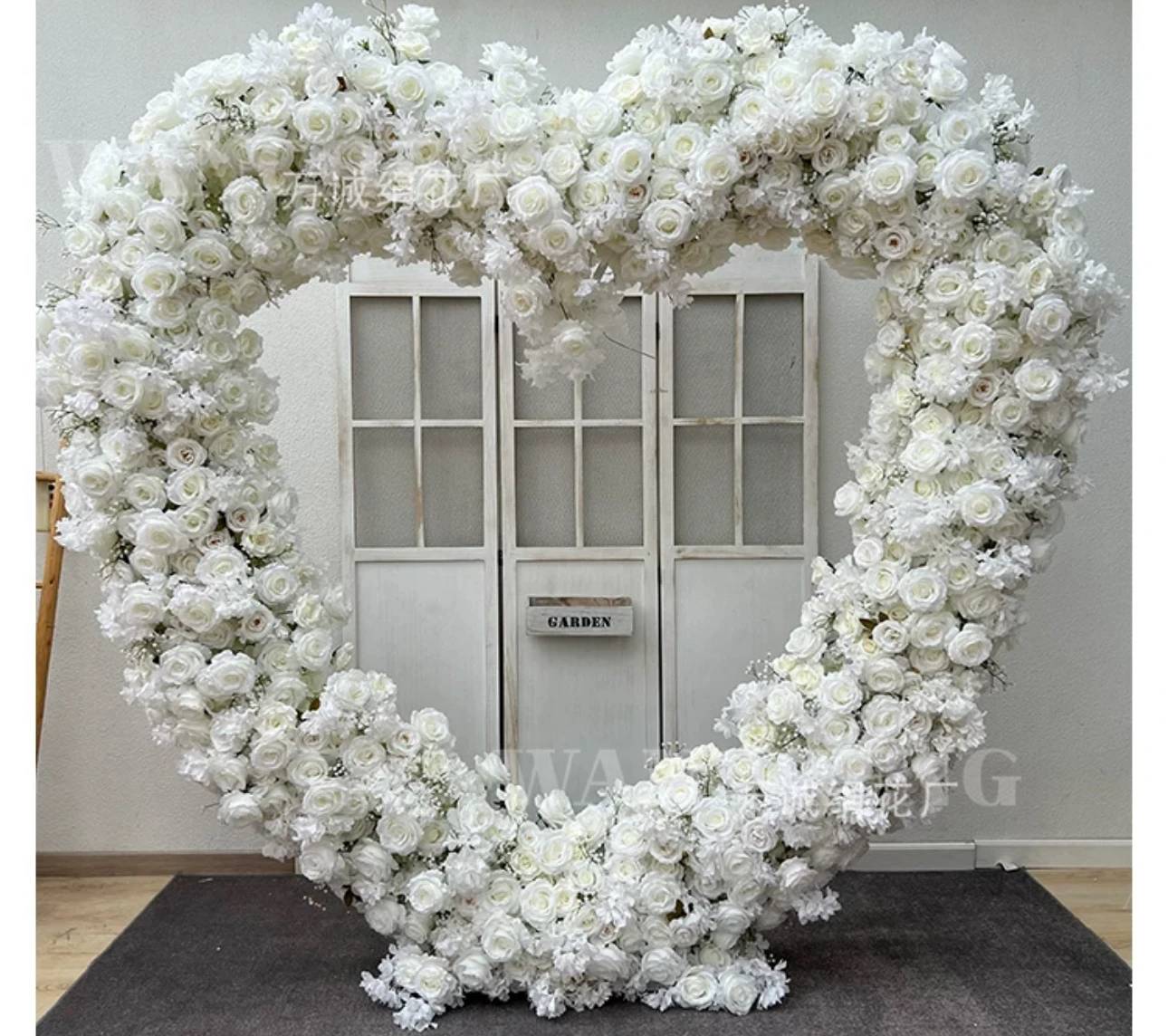 Amor floral cena de casamento decoração arranjo de flores artificiais proposta de casamento confissão arranjo de cerimônia de noivado