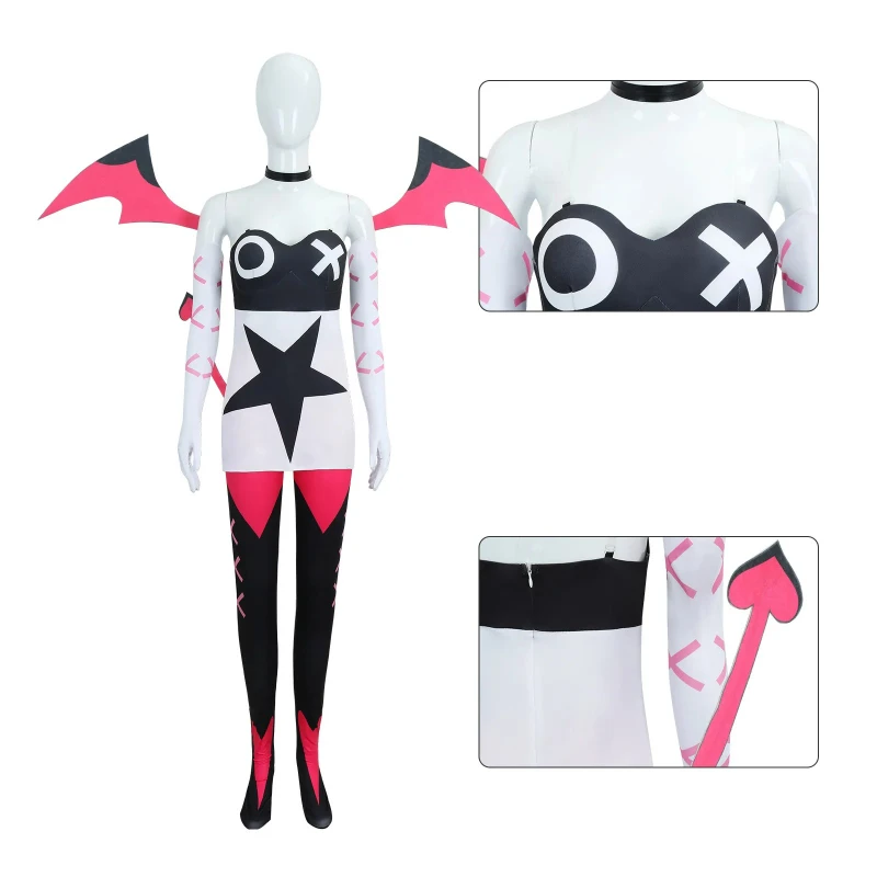 

Новый Хазбин Косплей Verosika Mayday Косплей Костюм Женский Отель Helluva Boss Красный Рог Повязка на Голову Шпилька Опора Хэллоуин dfdd24