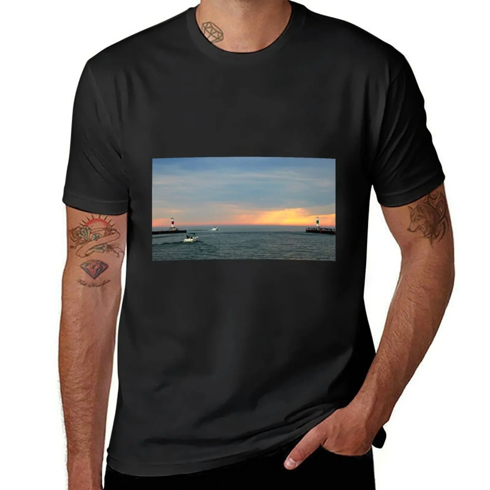 Light house #3 T-shirt graphics Aesthetic clothing quick drying T-shirt men