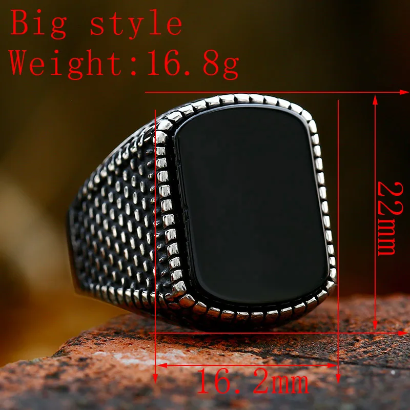 BEIER Vintage Black Zircon Stone Black Finger Rings For Men Male Fashion Stainless Steel jewelry ring Anel Charm Gift BR8-988