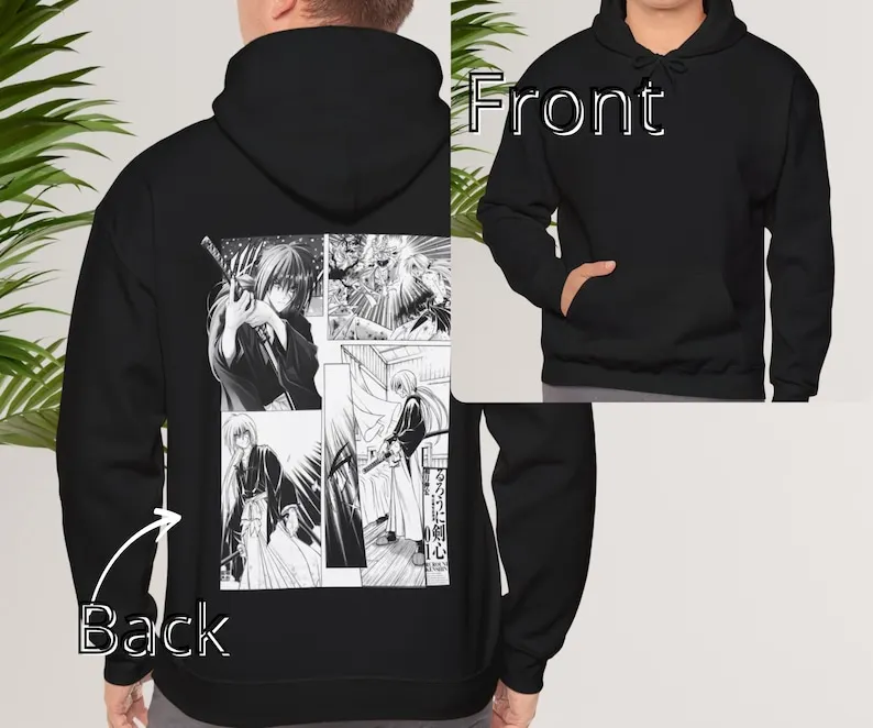 Rurouni Kenshin hoodie Plus size anime hoodie Gift for friends Gift for anime lover Funny gift Unisex hoodie