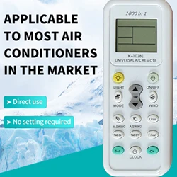 K-1028E Universal Air Conditioner A/C Remote Control,Fit for Haier, Geli,Hitachi, Panasonic, LG, Sharp, Gree, Midea, Bosch, Tosh