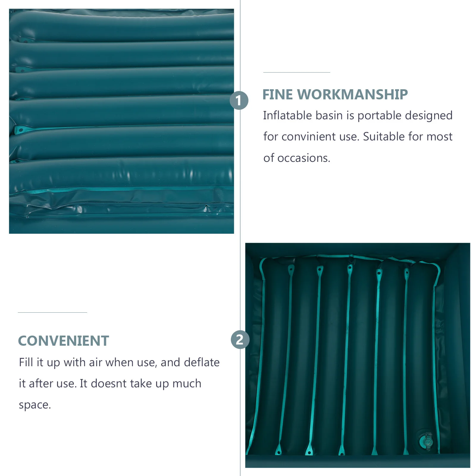 

Inflatable Foot Cleaning Container Portable PVC Basin Easy Drain for Family Bedridden Travel Foldable Foot Bath Soaking Pool