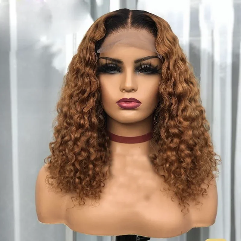 180% Dichtheid Bruine Wig 13X4 Human Hair Pruiken Voor Vrouwen Transparant Zwart En Bruin Golvende Pruiken Haar Menselijk Water Wave Haar In De Uitverkoop