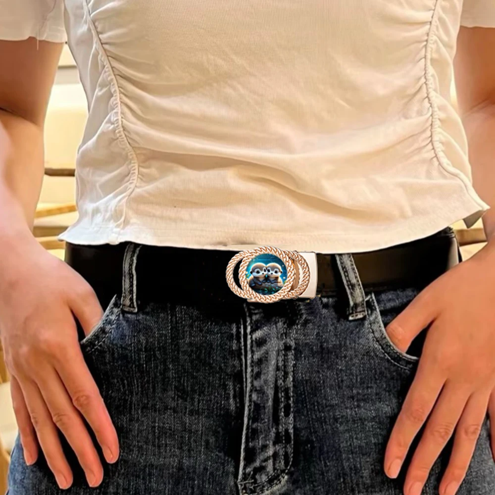 Otter Automatic Ratchet Buckle Personalized Belt Accessory, an Ideal Gift for Your Loved Ones