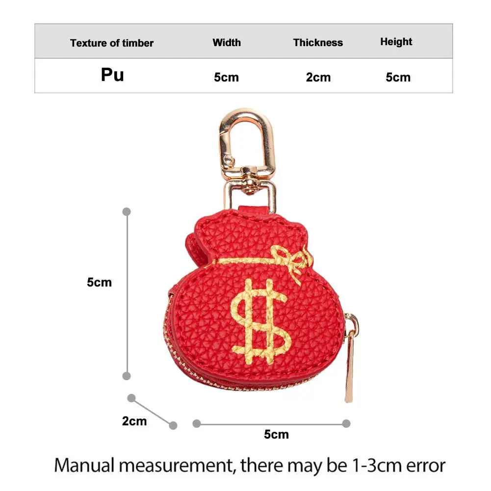 Creative Red Money Bag Pattern Coin Purse PU Leather Cute Panda Keychain pendant Mini Storage Bag Mini Money Shaped Coin Purse