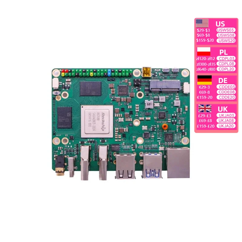 Rockchip RK3588 SoC high-performance 8-core 64 bit development board ROCK 5B