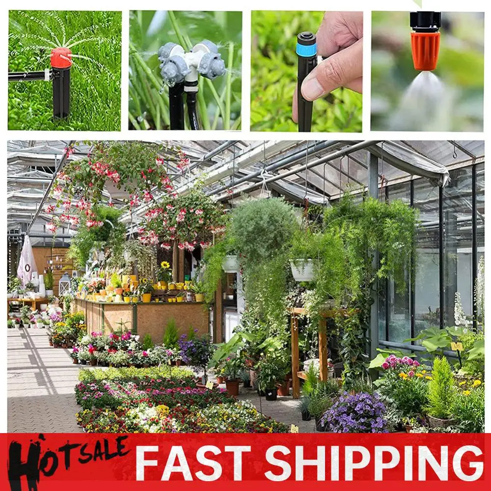 

200FT Greenhouse Micro Drip Irrigation Kit with 1/4 Inch 1/2 Inch Irrigation Tubing Hose Patio Misting Plant Watering System