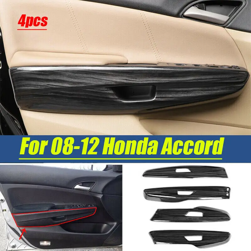 

ABS черное дерево, внутренняя дверная ручка, накладки на панель для Honda Accord 08-12