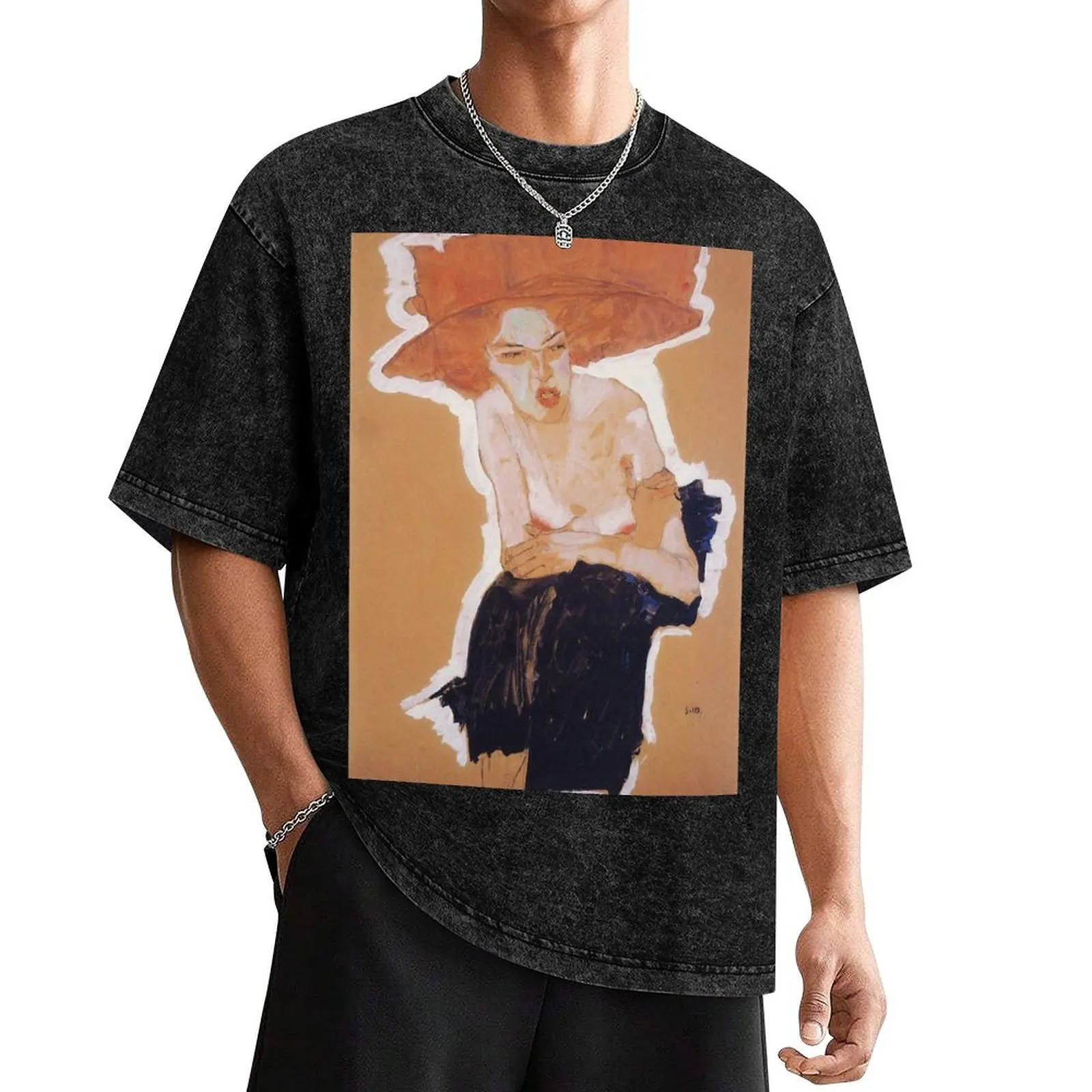 

Egon Schiele - The Scornful Woman 1910 T-Shirt cotton graphic tees funny gifts black t-shirts for men