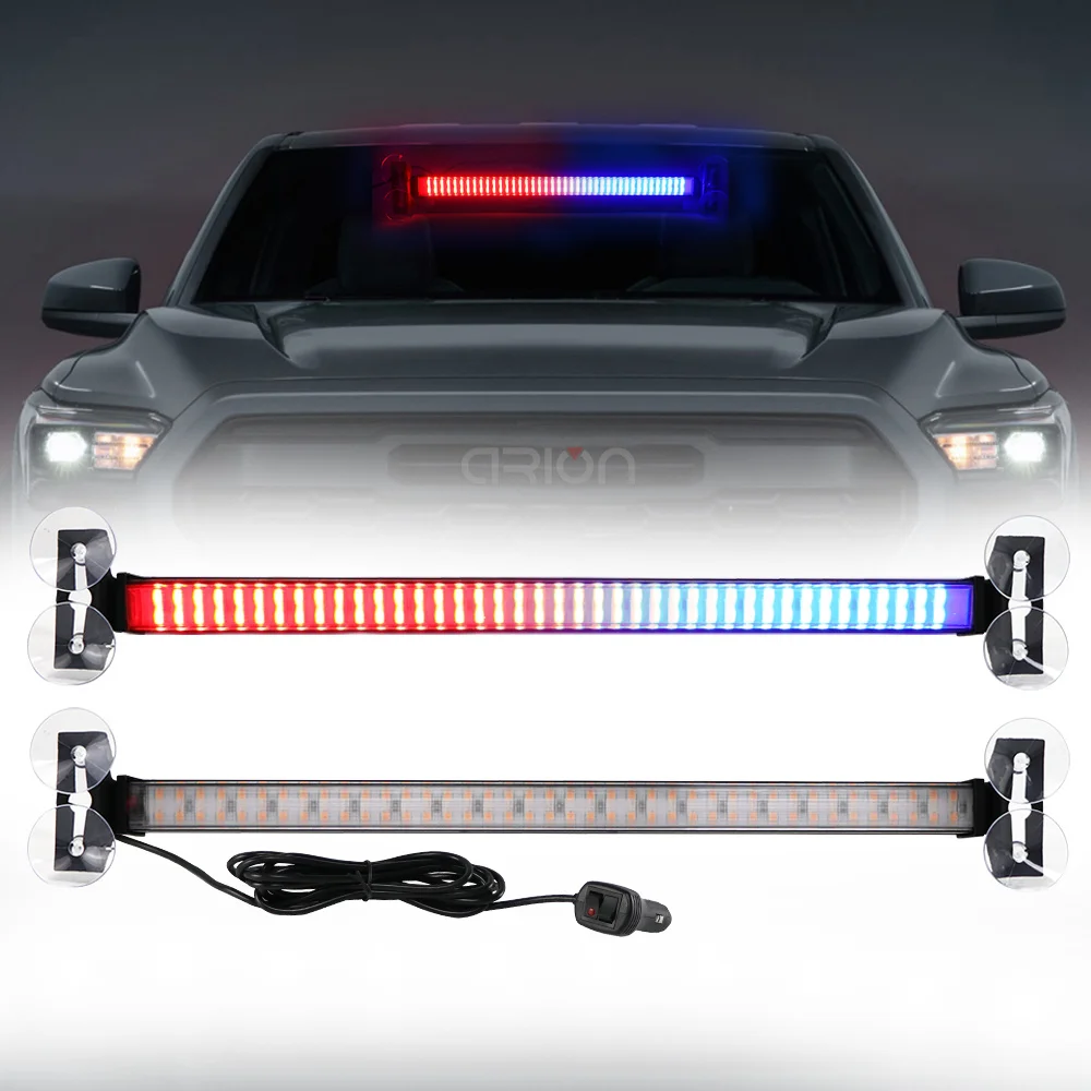 LED Strobe Police Lights For Auto Emergency Grill Warning Lamp 80 Led Windshield Bar Traffic Advisor Flashlight Car Accessories