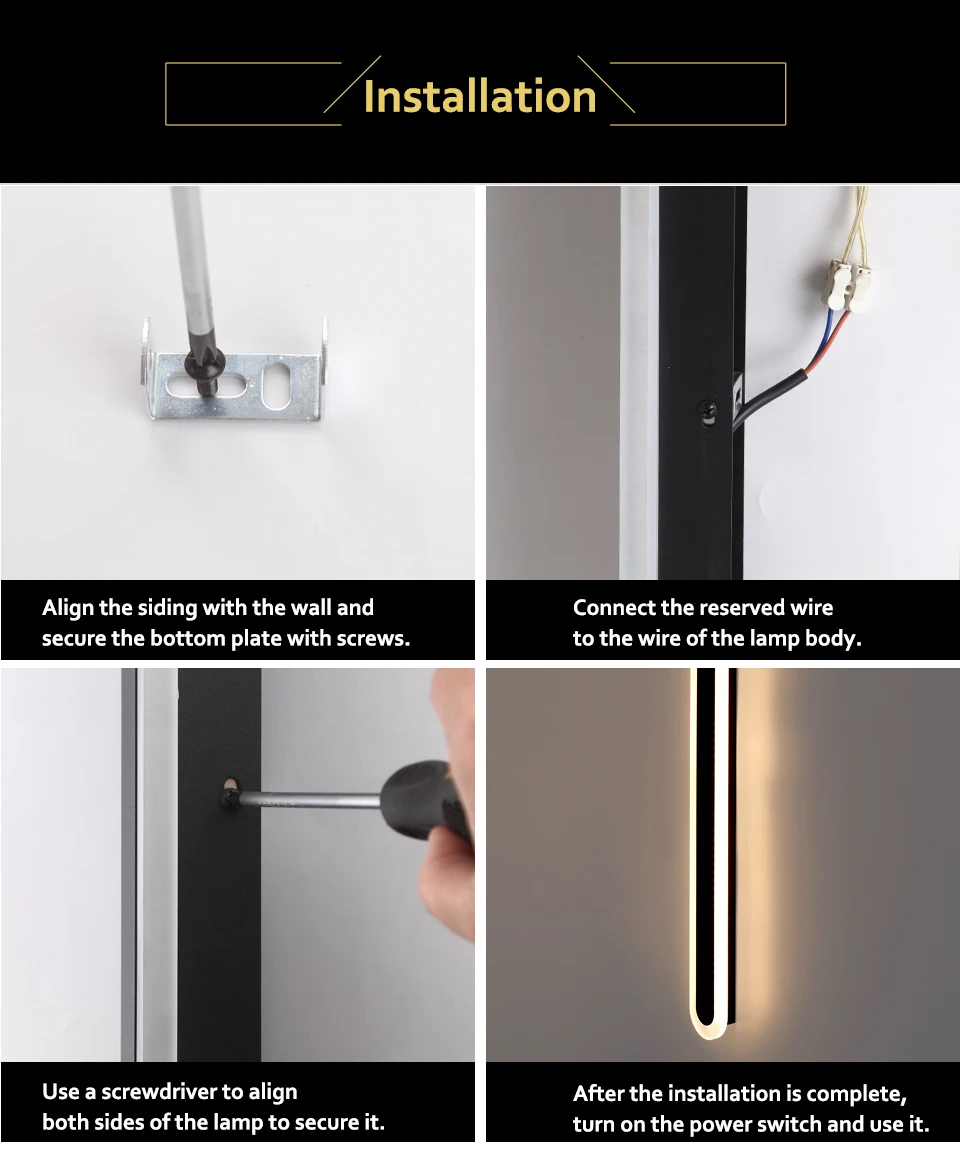 Outdoor Wall Light With Motion Sensor 90v 240v IP65 Waterproof Porch Lamp LED Long Garden Lamp for Villa Garage Lighting Fixture