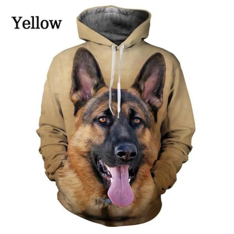 

Fashion Cute German Shepherd Hoodie Funny Dog 3D Printed Long Sleeve Hooded Sweatshirt