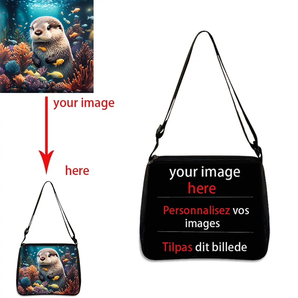 Customize Your Name/Photo/Logo Handbag Fashion Underarm Clutch Bag Girl For Travel Shoulder Bags Women Shopping Bag
