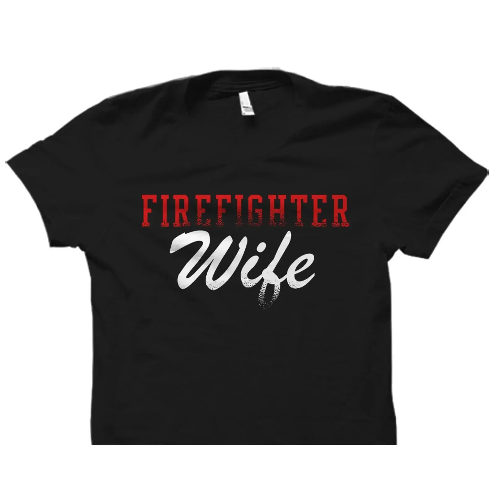 Firefighter Wife T Shirt Proud Fireman Casual  for Spouse OS2135 vintage Washed fashion homme Unisex graphic Stretched