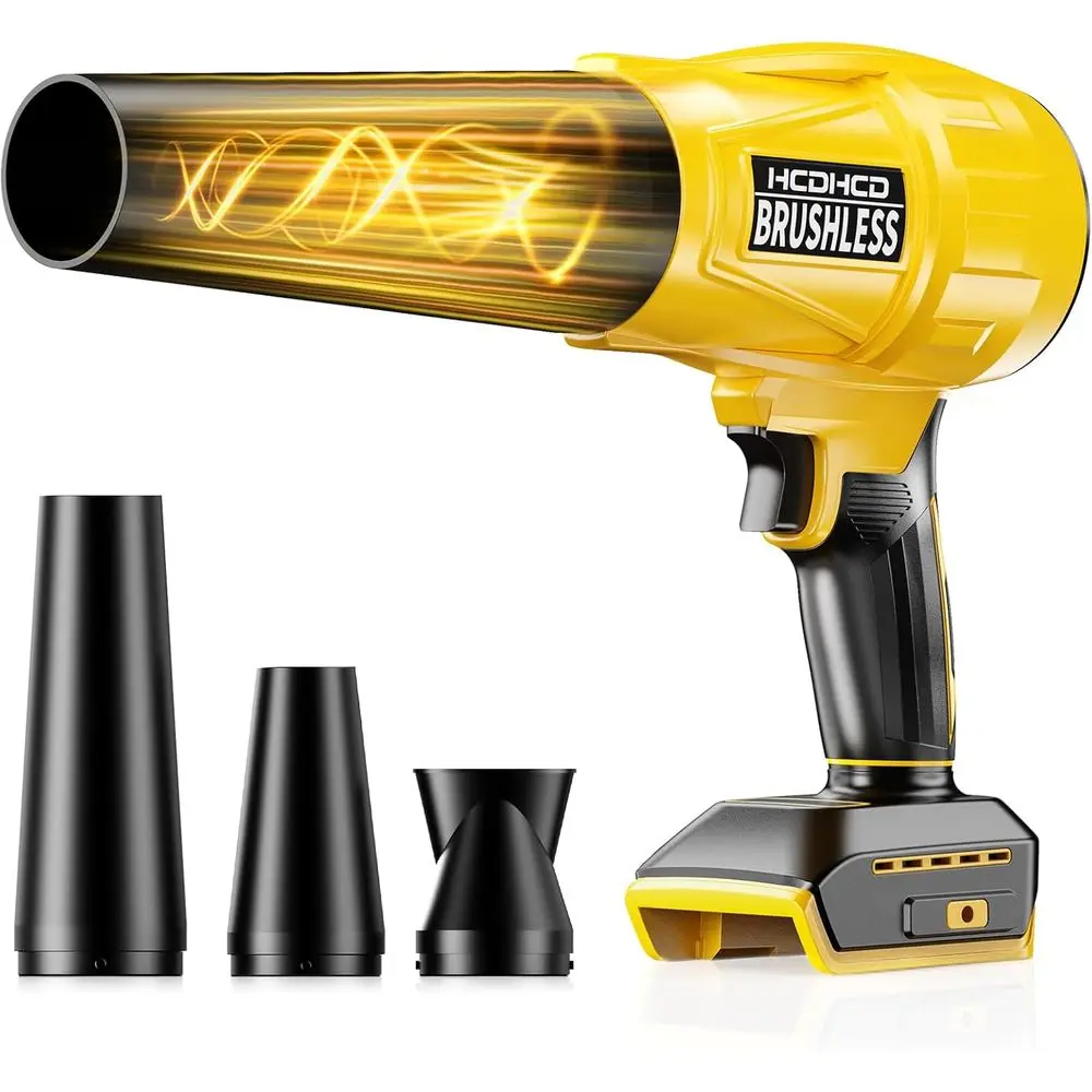 

Аккумуляторная воздуходувка 20В, 580000 об/мин, бесщеточная, турбо, с 3 насадками, легкая ручная воздуходувка для патио, газона, двора, листьев, уборки пыли