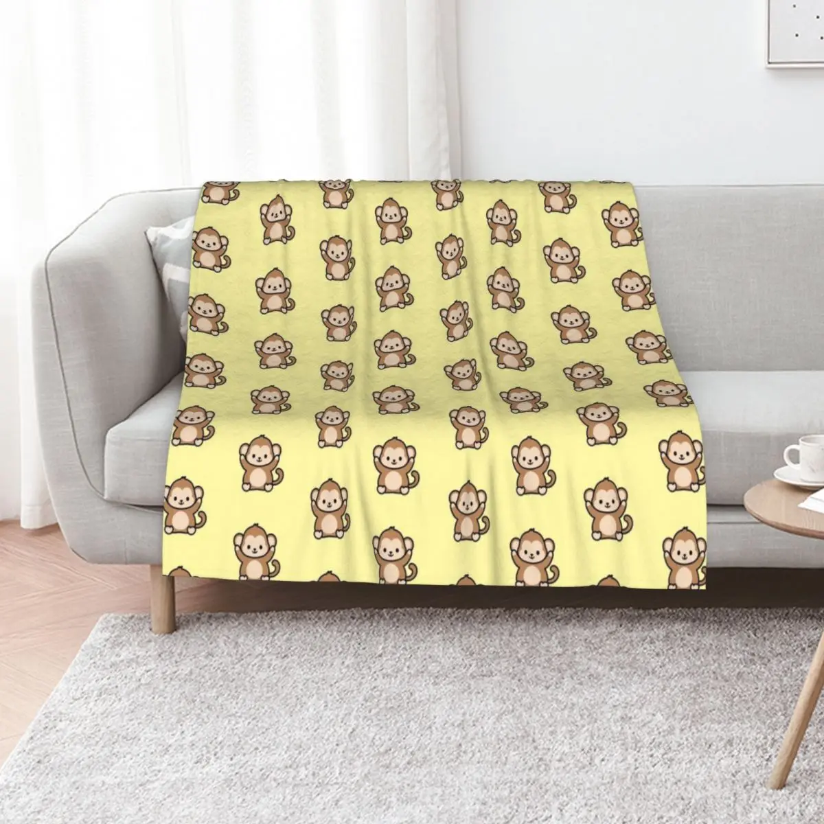 Monkey Throw Blanket No Pilling Soft Warm Blanket for Bed