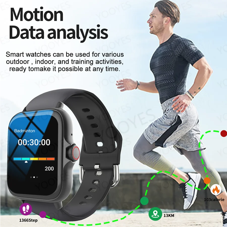 Smartwatch per sport all'aria aperta, chiamate wireless, promemoria informativo, cambio carta da parati, wa sportivo multifunzionale per uomo e donna