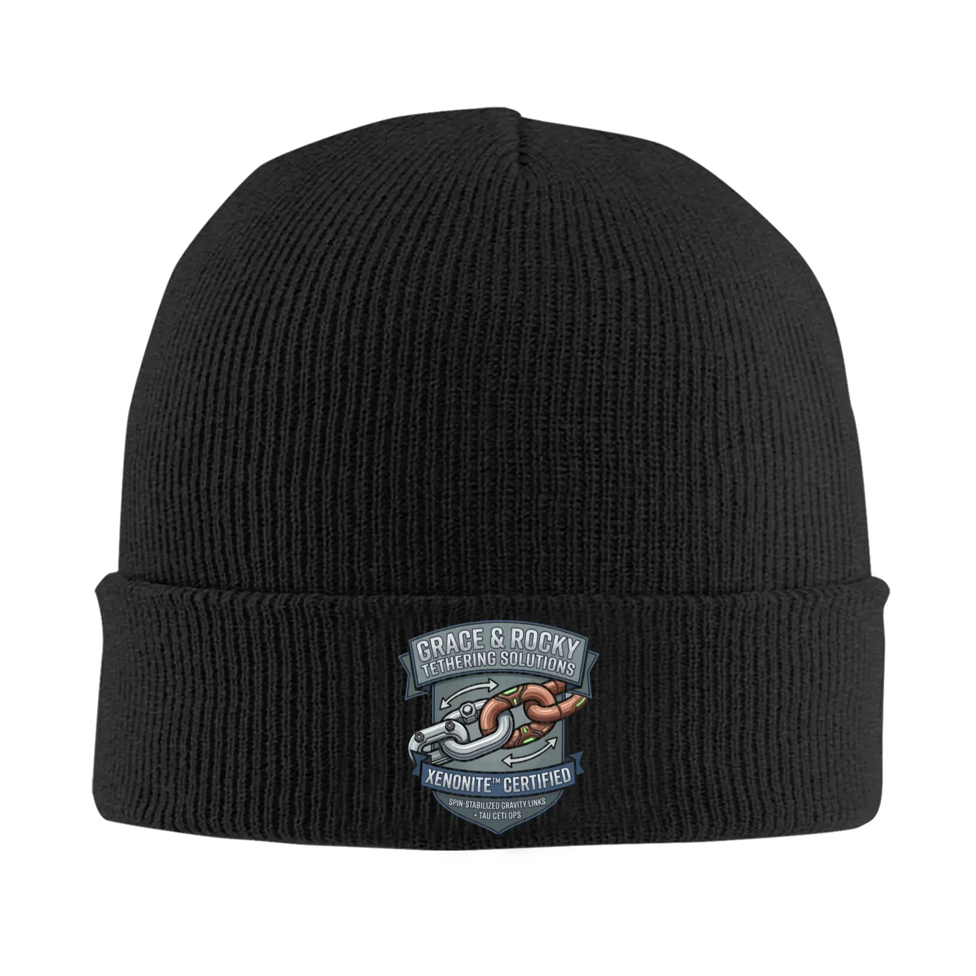 Grace & Rockys Tethering Solutions  Knitted Caps for Women Men Skullies Beanies Winter Hats Acrylic Project Hail Mary Melon Cap