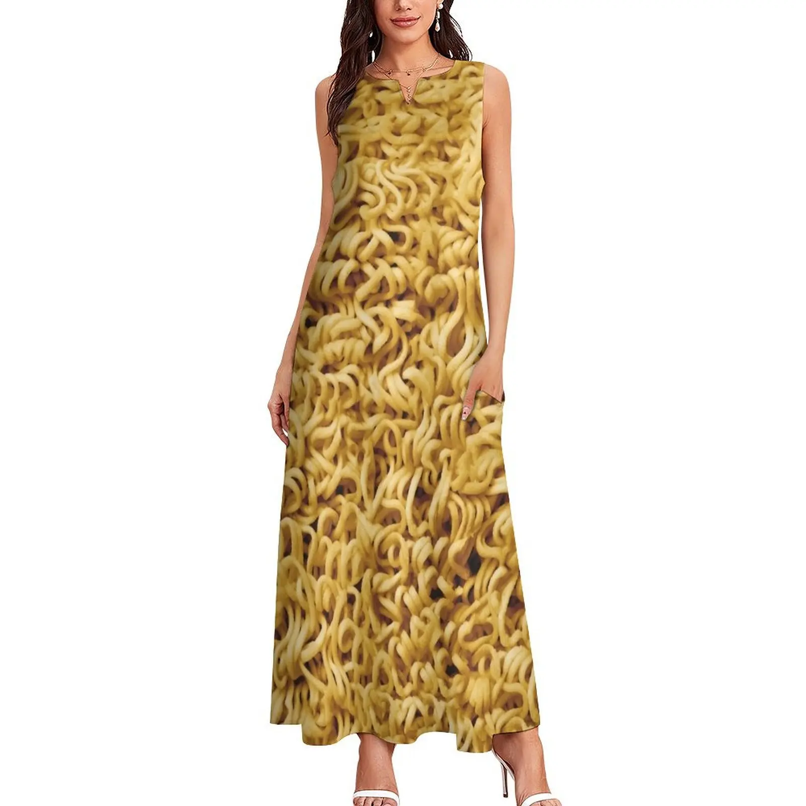 Seamless Ramen Noodle Pattern Long Dress clothing women summer 2025 women dresses prom dresses