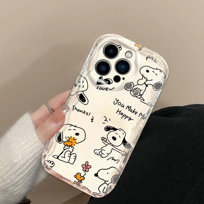 Iively Cartoon Snoopy Cool For Apple iPhone 15 14 13 12 11 XS XR X Pro Max Plus Wave Oil Funda Cover Phone Case