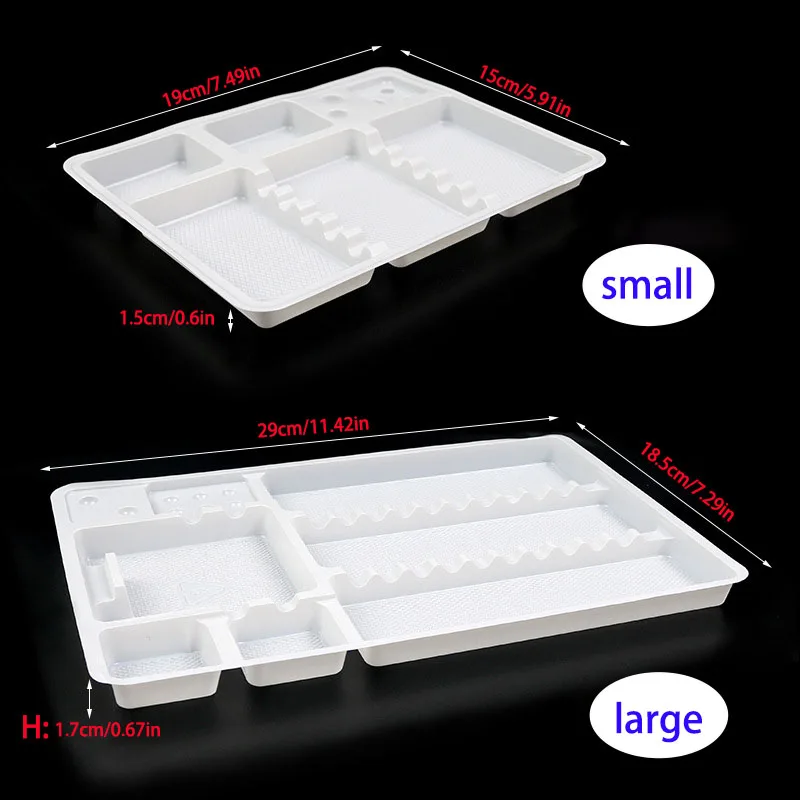 10/50Pcs Disposable Dental Instrument Storage Tray S/L PVC Plastic Dentistry Surgical Tools Tray Holder Washable Storage Tray