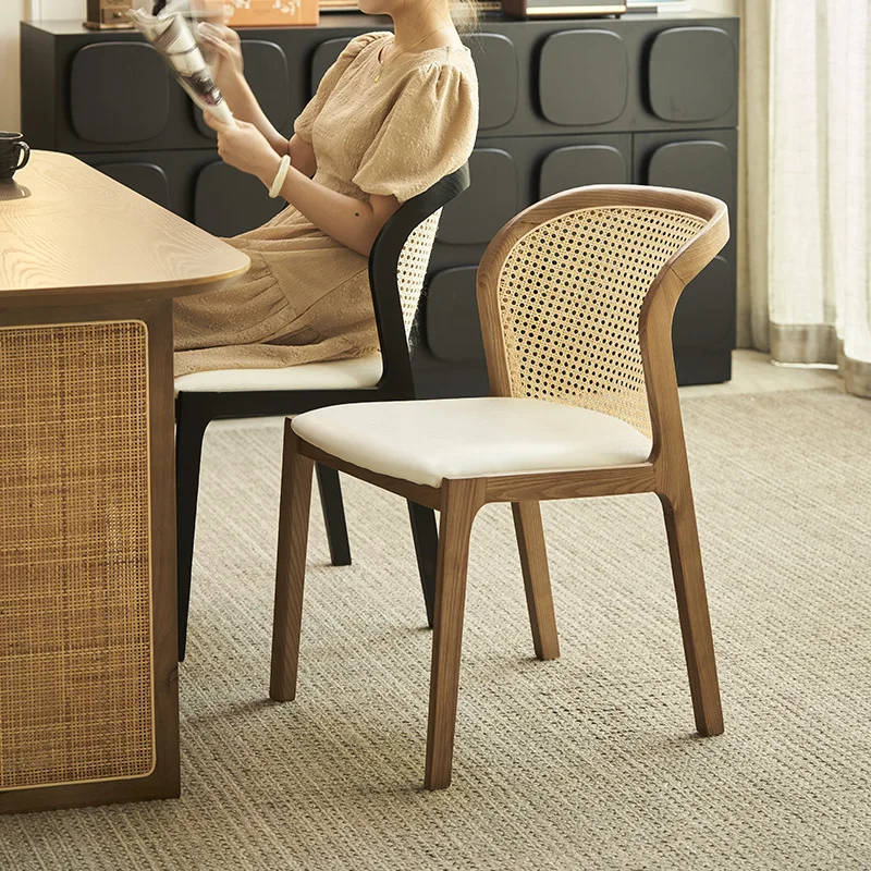 #Nordic Retro Wabi-sabi Style Dining Chair With Backrest And Armrests Solid Wood For Homestay And Restaurant Use