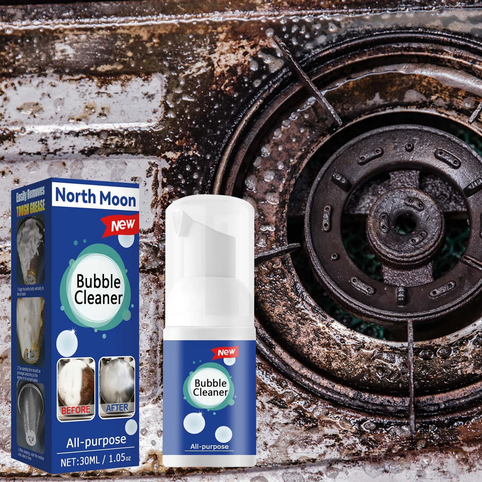 30/100ml All-Purpose Bubble Cleaner Kitchen Grease Cleaner Kitchen Oil Stains Stubborn Cleaner Dirt Kitchen Tools Hot