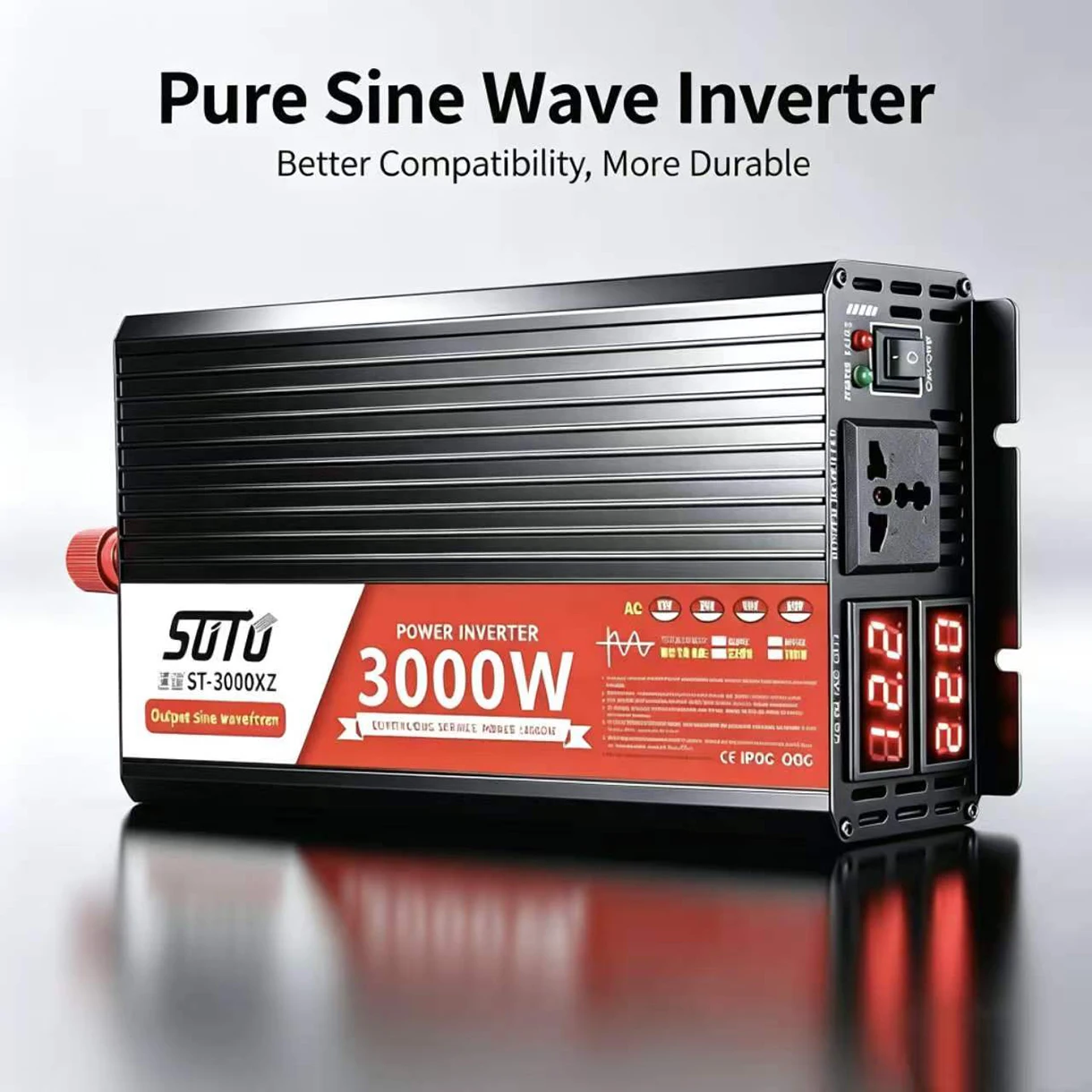 Inverter Pure Sine Wave 3000WDC 12V/24V to AC 220V 230V Voltage Transfer Converter Charging Adapter  50hz Power Inverter Univers