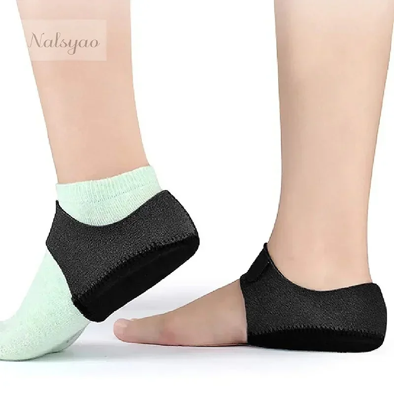1pair Gel Pads Hook and Loop Fastener Breathable Heel Brace for Women Men