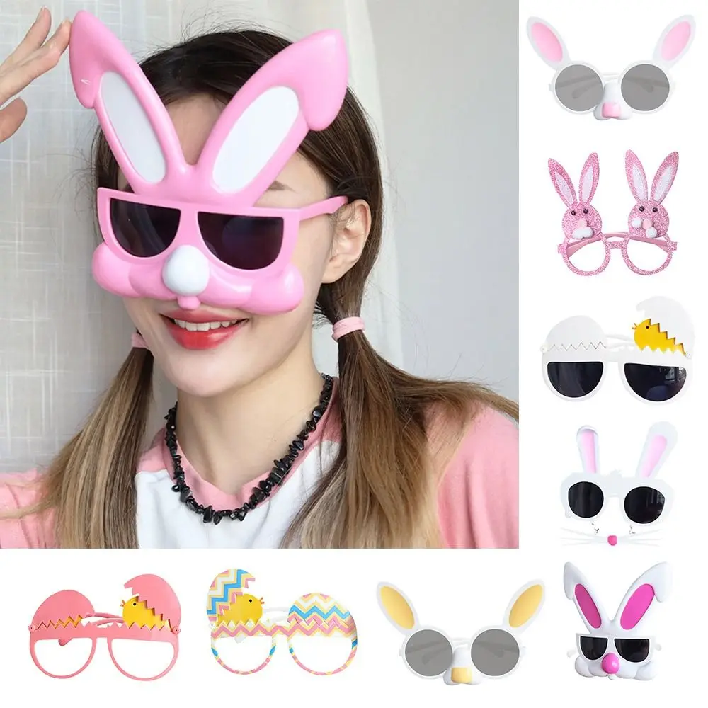 Easter Glasses Rabbit Easter Egg Chick Bunny Glasses Decoration Funny Glasses Creative Eye Wear Accessories Easter Headbands