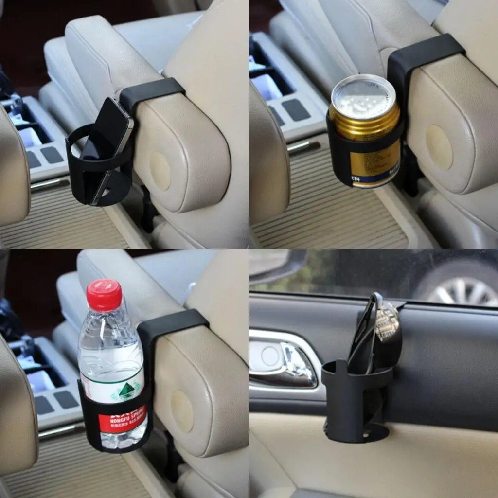 

02DE Black Car Cup Holders Door Dashboard Mount Drink Bottle Holders Stand Container