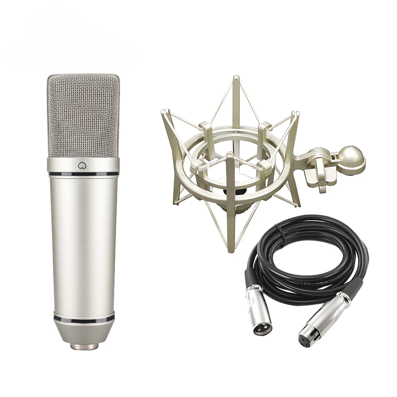 GAM-V87F Professional Condenser Microphone Large Diaphragm Mic For PC Recording Live Vocal Podcast Gaming Singing