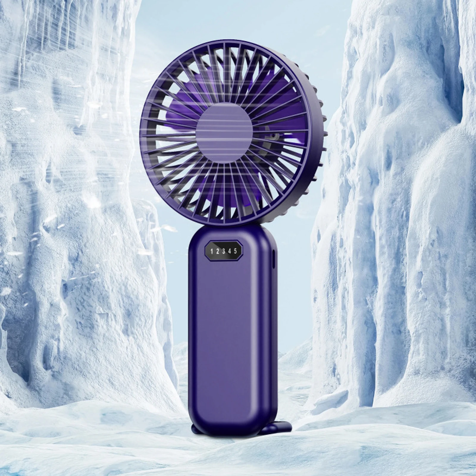 Portable Handheld Fan Usb Rechargeable Mini Fan With Hook Digital Display Cooling Fan Adjustable Speed Personal Fan Compact 2026