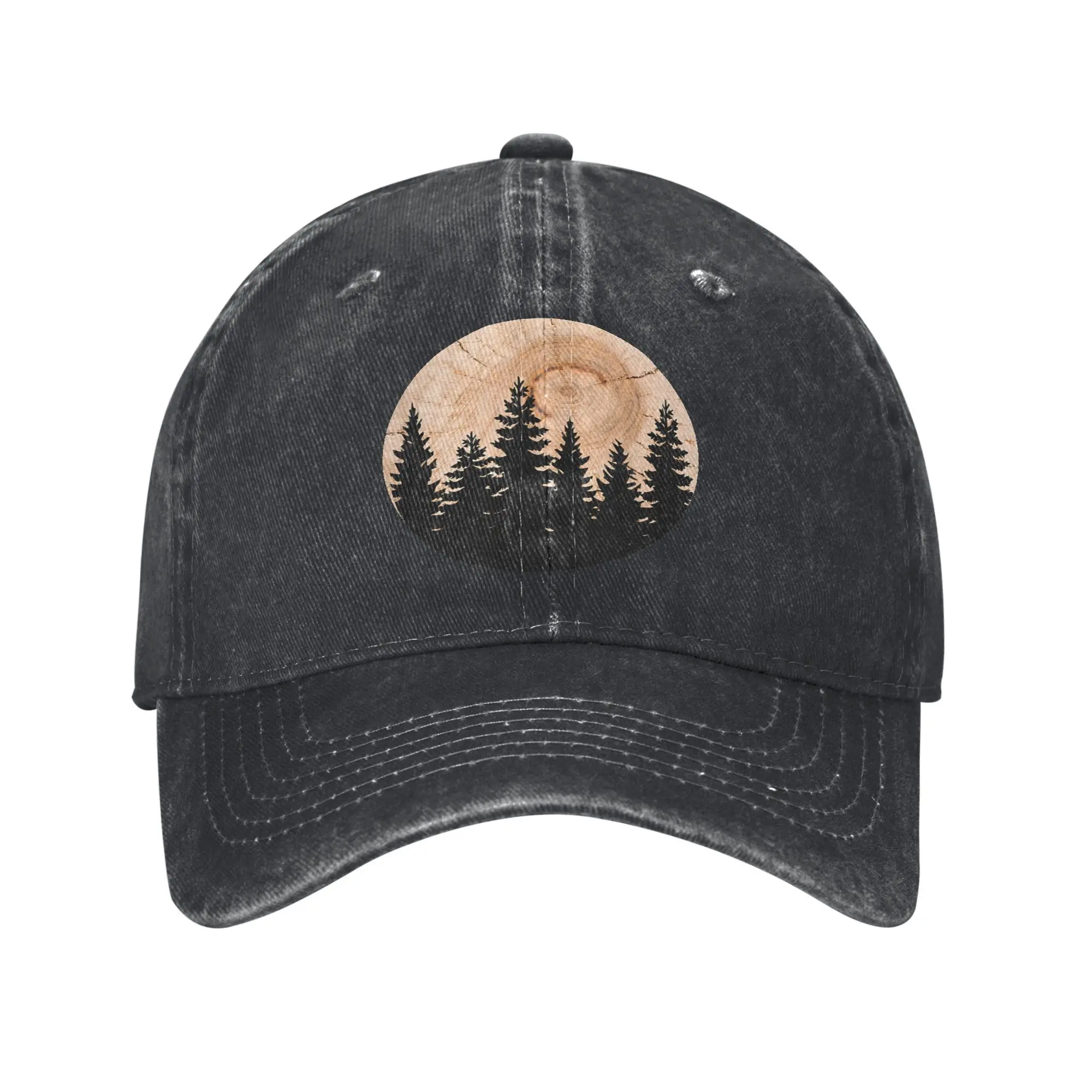 

Nature Trees Reflection Forest Outdoor Sun Baseball Cap Trendy Unisex Men Washed Trucker Hat Print Running Hippie Baseball Caps