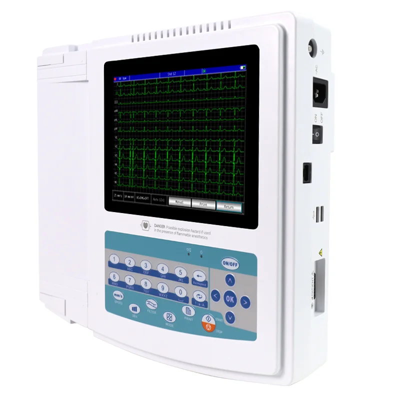 CONTEC ECG1200G store up to 1000 cases electrocardiografo ecg electrocardiograph