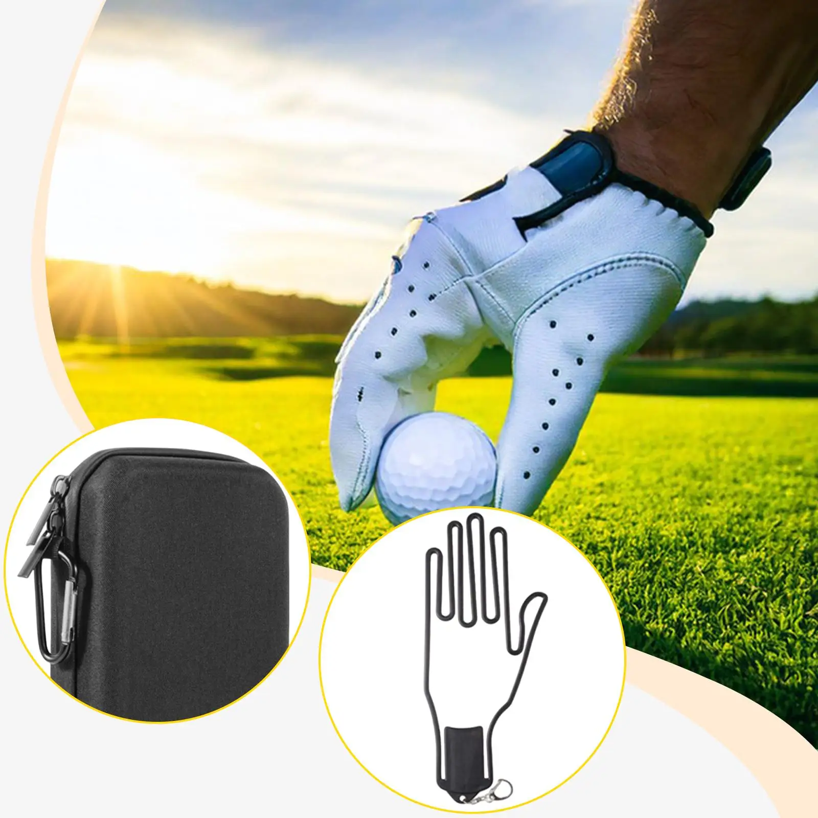 

Hard Shell Golf Glove Organizer Case Portable with Zipper Wear Resistant 11x5.5inch Dustproof Multipurpose Compact