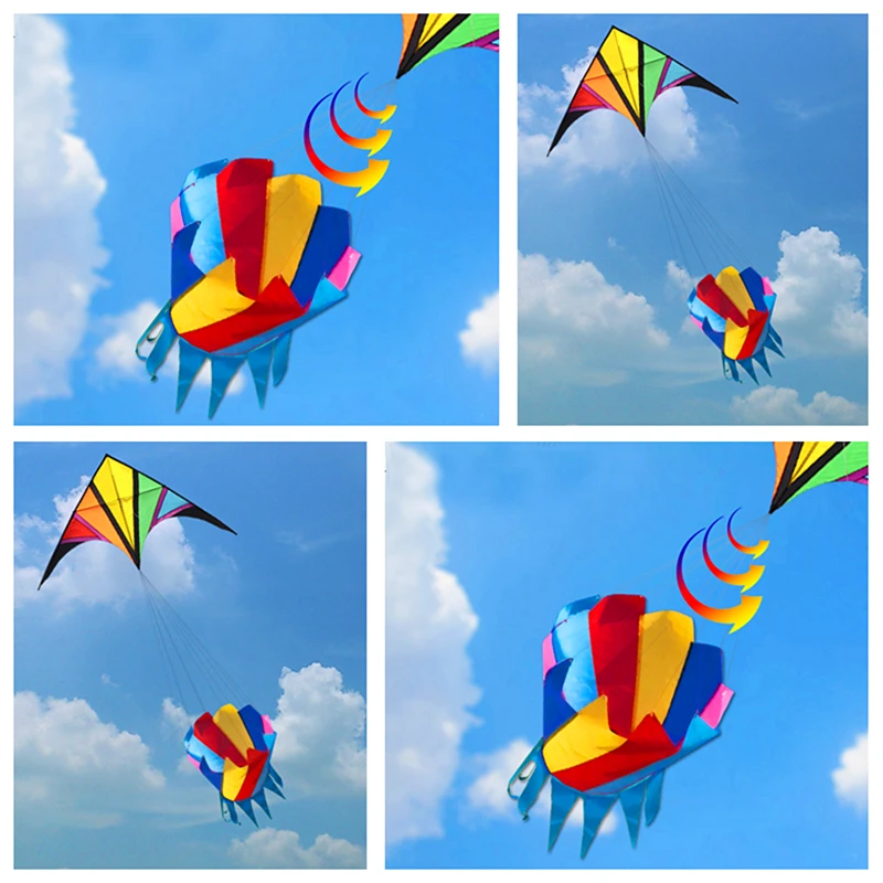 

free shipping large rainbow kite nylon windsocks kites toy for kids fly parachute kites training kite flying snake Outdoor toys